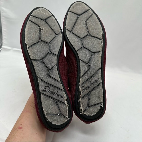 Skechers Cleo wine maroon red slip on pointed flats size 10 - Picture 4 of 8